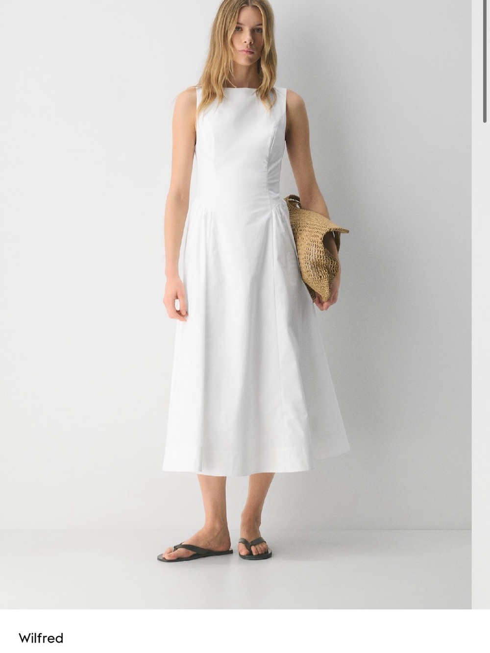 Wilfred White Sleeveless Midi Dress